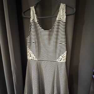Black & white striped dress